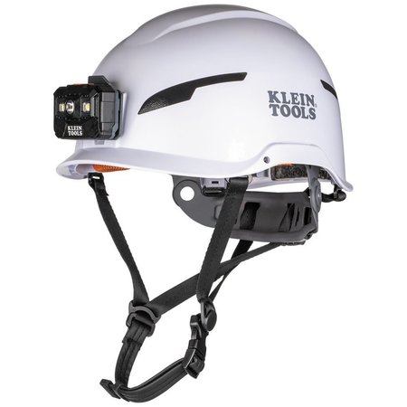 KLEIN TOOLS Safety Helmet, Type-2, Non-Vented Class E, with Rechargeable Headlamp 60525